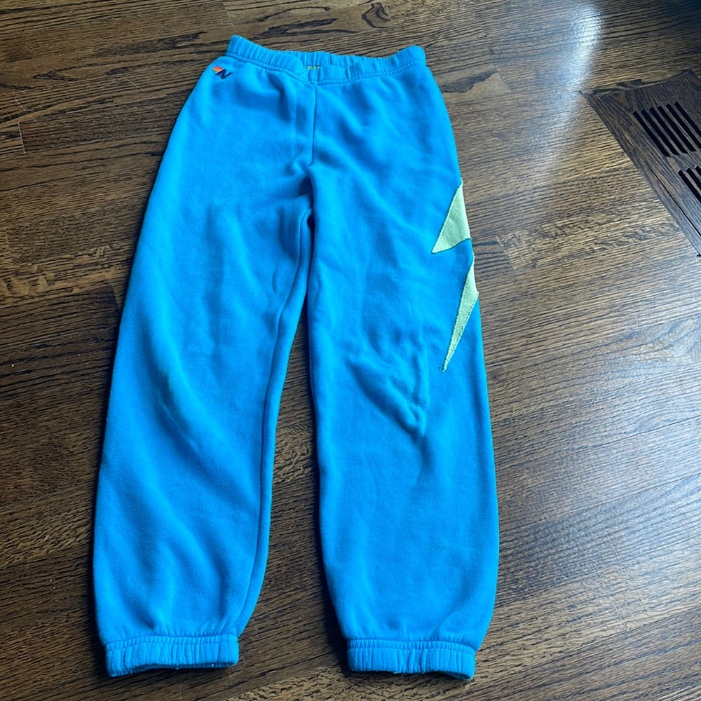 Girls Lightning bolt aviator nation sweatpants.